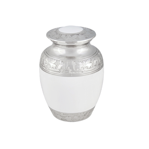 Urna funeraria de latón plateado para cenizas, urna moderna de cremación para funerales - Product Image 5