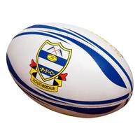 Ballon de rugby d'entraînement professionnel personnalisé en caoutchouc synthétique avec logo de club cousu à la main pour les entraîneurs