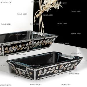 Plateau de service rectangulaire en verre et nacre, vaisselle pour servir les aliments à prix abordable - Product Image 4