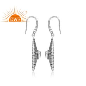 Grenat Pierres Précieuses Boucles D'oreilles Grossiste En Argent Oxydé Rond Fait à la Main fil D'oreille Boucles D'oreilles Bijoux Fournisseur - Product Image 2