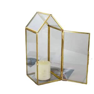 Wonder hand-candelabro retro de hierro, portavelas de vidrio - Product Image 1