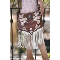 Nouveau sac bandoulière en cuir véritable pour femme, style bohème, avec pierre turquoise vintage, franges et chaîne, sac toutes saisons pour filles