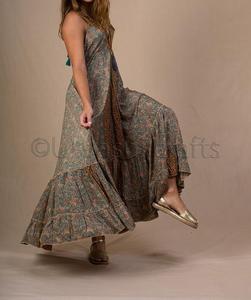 Vestido largo Vintage con tirantes finos para verano, traje playero con estampado personalizado para mujer - Product Image 2