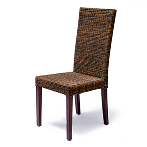 Modern High Back Natural Wicker <b>Dining</b> <b>Chair</b> Wholesale Rattan Restaurant Furniture Casual Handwoven Wooden Leg Side <b>Chairs</b> - Product Image 1
