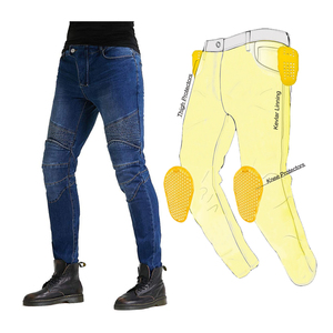 Los Mejores Jeans Azul Marino Ajustados a la Piel con Clasificación AA para Motociclistas, Mezclilla con Estilo Acanalado Aprobada por la CE para Hombre, Protección de Primera - Product Image 1