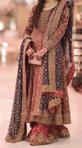 Superbe robe Anarkali Plazzo pour mariage indien pakistanais Collection 2019 Broderie lourde Zardozi Travail Style indien pakistanais - Product Image 2