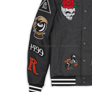 เสื้อแจ็กเก็ตเบสบอลสำหรับผู้ชาย,เสื้อแจ็กเก็ตเบสบอลทำจากขนสัตว์ - Product Image 5