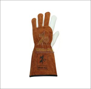 Gants de soudage Tig XL en cuir de vachette fendu avec revêtement en caoutchouc antidérapant EN388 certifié Construction Gants de sécurité anti-chaleur - Product Image 2