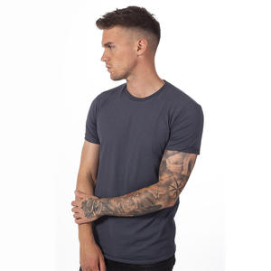 T-shirt à col rond gris t-shirts hommes été mode couleur unie col rond décontracté solide T-Shirt à manches courtes T-Shirt - Product Image 2