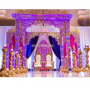 Deslumbrante Mandap Maharani para Bodas de Lujo, Estilo Moderno, Conjunto de Decoración de Mandap Bollywood, Novedad en Decoración de Bodas con Temática Bollywood, Estilo Londres - Product Image 1