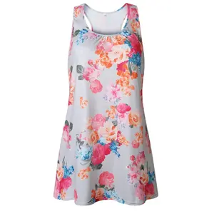 Plus Size Women Floral Print Tank Tops Summer Top Vest Oversized Loose fit Sleeveless Sublimated Tee Shirts Blouses