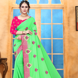 Kanchipuram Sarees Soie Fête Porter Mariage Indien Dernier Designer Femmes Porter Sari avec Blouse Banarasi Coton Soie Tissus Doux Alphanumero - Product Image 1