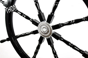 ของสะสมการเดินเรือเรือไม้เรือล้อ36 "นิ้วพวงมาลัยตกแต่งผนัง - Product Image 4