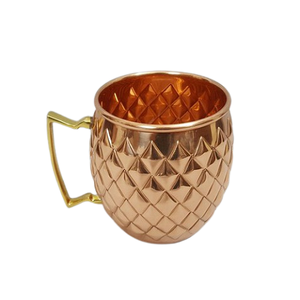 Taza para beber agua martillada de cobre de diseño admirable, taza de jugo de café de forma redonda hecha a mano para uso de vajilla - Product Image 3