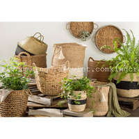 Ensemble de 3 paniers de rangement multifonctionnels écologiques, paniers en jacinthe d'eau naturelle tressée, boîte organisatrice, panier à linge, décoration intérieure