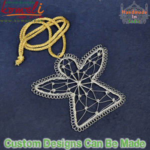 Adornos de Navidad hechos a mano con diseño de alambre, adornos de metal - Product Image 4