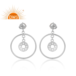 Boucles d'oreilles pendantes en argent 925 pour femmes, jolies boucles d'oreilles indiennes naturelles et blanches, bijoux de styliste, livraison gratuite - Product Image 3