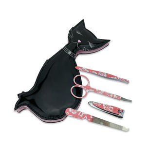 Set Manicure Professionale per Ragazze, 4 Pezzi, Gatto Nero, Accessori per Unghie in Acciaio Inossidabile per Cura Personale - Product Image 2