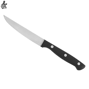 Cuchillo de carne de acero inoxidable de alta calidad con mango de madera, negro, para barbacoa, OEM, para camping y cocina, con 3 años de garantía. - Product Image 4
