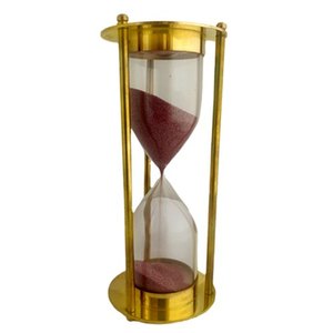 Temporizador de arena de vidrio náutico de latón antiguo, 10 minutos para decoración del hogar - Product Image 1