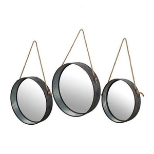 Miroir suspendu rond en argent et or, décoration, pour la maison, cadre de miroir - Product Image 5