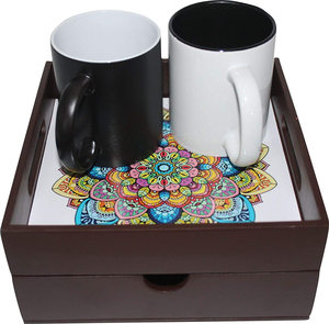 Bandeja de servicio decorativa de madera de ACACIA respetuosa con el medio ambiente al por mayor forma rectangular con cajón tamaño personalizado para restaurante de hotel en casa - Product Image 3