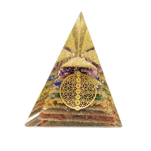 NEW TRENDING Best Quality Natural 7 Chakra Stone Chips Orgone Pyramid For Healing Home Decoration From India