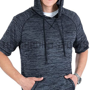 Sweat-shirt de sport pour hommes, sweat à capuche, à manches courtes, pour l'athlétisme, - Product Image 4