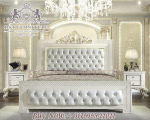 Ensemble de meubles de chambre à coucher en bois sculpté blanc élégant, style classique, ensemble de chambre à coucher en bois contemporain, meubles de chambre à coucher en bois sculpté - Product Image 3
