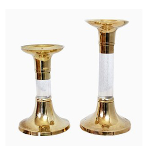 Polished Brass & Lucite <b>Twig</b> Tall Candle Holder - Product Image 6