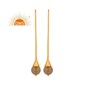 Fashionable 925 Sterling <b>Silver</b> Natural Smoky Quartz Gemstone <b>Dangle</b> <b>Earring</b> For Women Jewelry For Women Gift For Her - Product Image 1