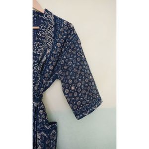 เสื้อแจ็กเก็ตพิมพ์ลาย Kantha เสื้อคลุมสไตล์กิโมโนญี่ปุ่นชุดชายหาดสไตล์โบฮีเมียนโค้ทที่มีกระเป๋าผูกเข็มขัดทำด้วยมือ - Product Image 6