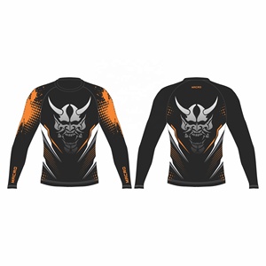 เสื้อรัดกล้ามเนื้อพิมพ์ลายตามสั่ง โพลีเอสเตอร์/สแปนเด็กซ์ 150-320gsm แขนยาว ป้องกันรังสียูวี สำหรับผู้ชาย เล่น MMA - Product Image 5