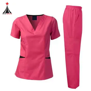 Factory Price V-Neck Medical Nurse Scrubs Uniform For Working Time Newest Style Hospital Uniform