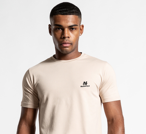 เสื้อยืดผู้ชายสีแทนด้านล่างเป็นทรงกลมเสื้อยืดผ้าฝ้าย100% ตามสั่ง - Product Image 3