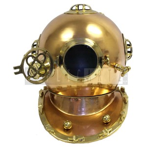 Casque de plongée sous-marine, casque nautique, casque décoratif de bateau maritime, casque de plongeur vintage en laiton, décoration nautique, cadeau de collection, marine - Product Image 1