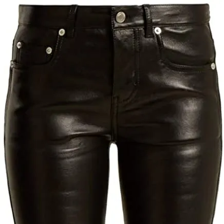 Women's Leather Pant Slim fit Skinny Real Leather New Ladies High Waist Black Leather Leggings Smooth