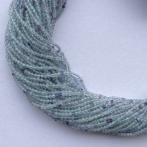 Cuentas de piedras preciosas facetadas de fluorita verde azul Natural de 2mm y 4mm, hebras de fabricante en línea, joyería semipreciosa - Product Image 3