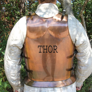 Armure médiévale Costume spartiate veste romaine en acier Muscle veste cuivre poli bracelet en cuir Costume - Product Image 2