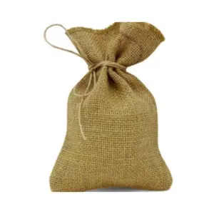 Jute Bags Small Pouch Biodegradable Drawstring Best Selling Products Printing Possible PLAIN