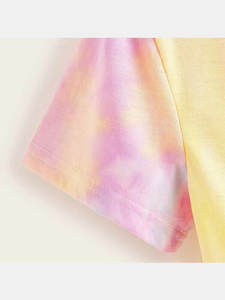 T-shirt décontracté à manches courtes et col rond tricoté en jersey tie-dye à prix compétitif pour femme du Bangladesh - Product Image 5