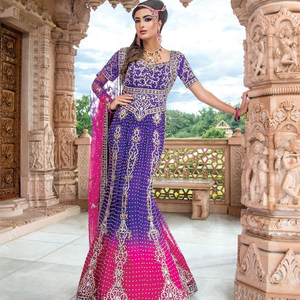 Élégante robe de mariée indienne/pakistanaise longueur au sol avec broderie Zardozi lourde pour mariage - Product Image 1
