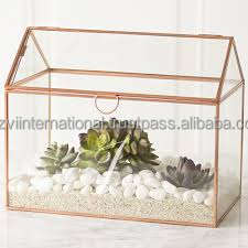 Modern Design Indoor Plant Terrarium <b>Glass</b> <b>Vase</b> with Metal Frame Functional Tabletop <b>Vase</b> - Product Image 2