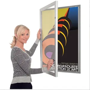 Outdoor Led Verlicht Poster Houder Glas Aluminium Reclame Lichtbak Textiel Doek Afsluitbare Poster Case