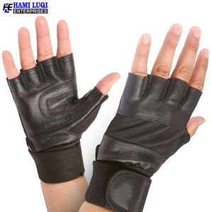 Support de poignet d'entraînement, gants de gymnastique pour hommes et femmes, paume en cuir, Support de poignet étendu, gants d'entraînement noirs - Product Image 2