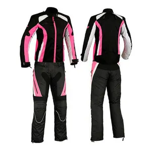 Tuta in cordura da moto da donna di vendita calda di nuovo design rosa e nero, tuta da equitazione tuta in tessuto antipioggia da turismo personalizzata