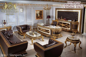 Ensembles de canapé touffu en cuir marron, de Style européen, Set de salon luxueux en cuir désossé, Design - Product Image 4