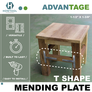 <span class=keywords><strong>T</strong></span>ấm Sửa Chữa Hình Chữ <span class=keywords><strong>T</strong></span> Cho Đồ Nội Thấ<span class=keywords><strong>t</strong></span> Khung 1-1/2 "X1-3/8" - Product Image 3