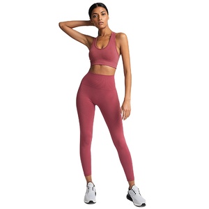 Wholesale Women Knit Seamless Yoga Leggings High Waisted <b>Tummy</b> <b>Control</b> Gym Leggings Sports Pants Fitness Workout Leggings - Product Image 1