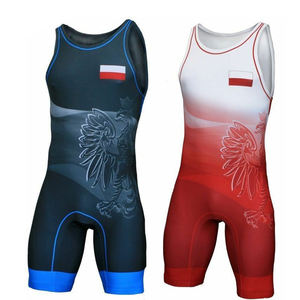 Maillots de combat personnalisés en Spandex, uniformes de lutte par Sublimation, pièces - Product Image 1